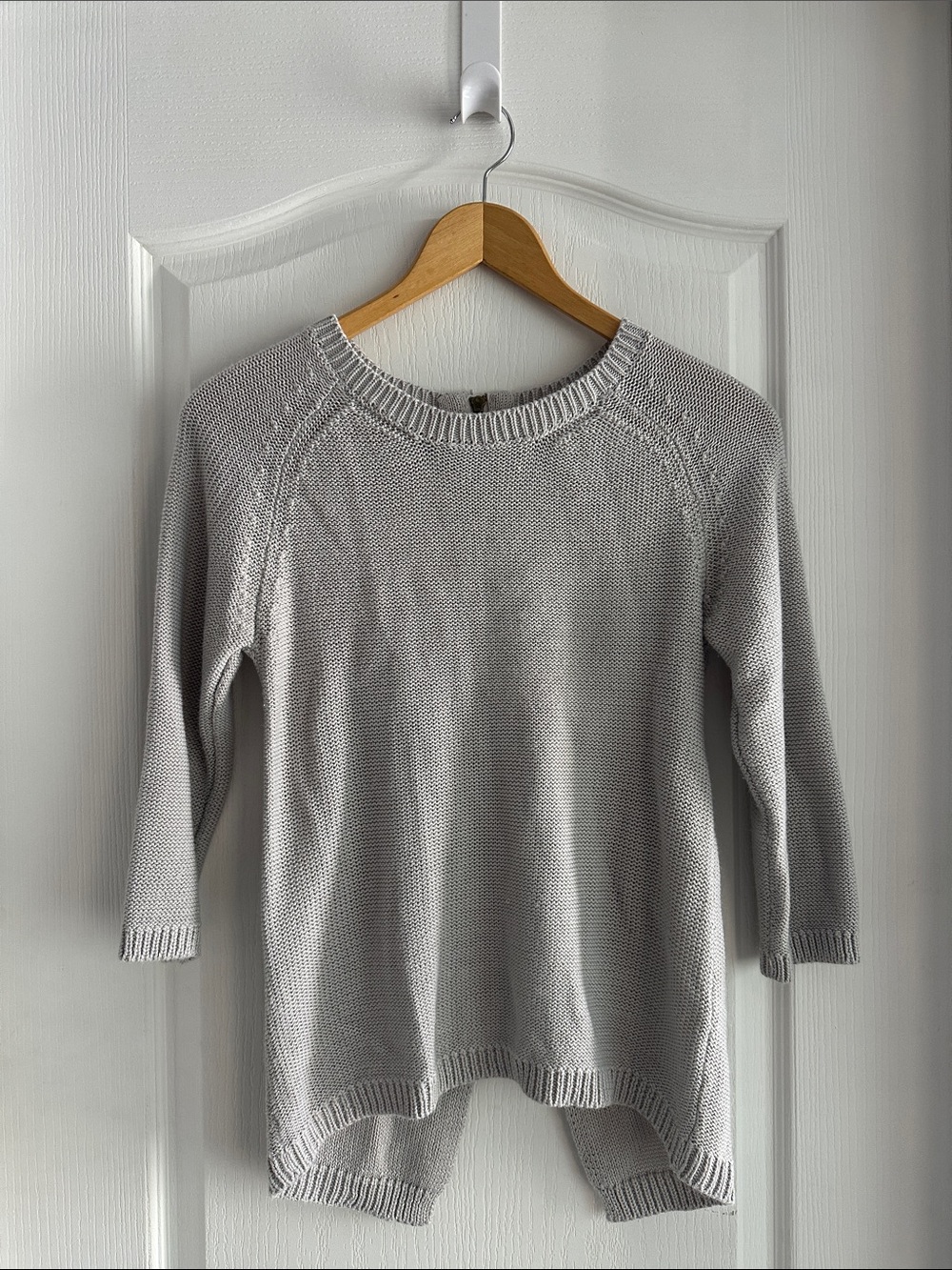 Zara Light Gray Scoop Crewneck Sweater